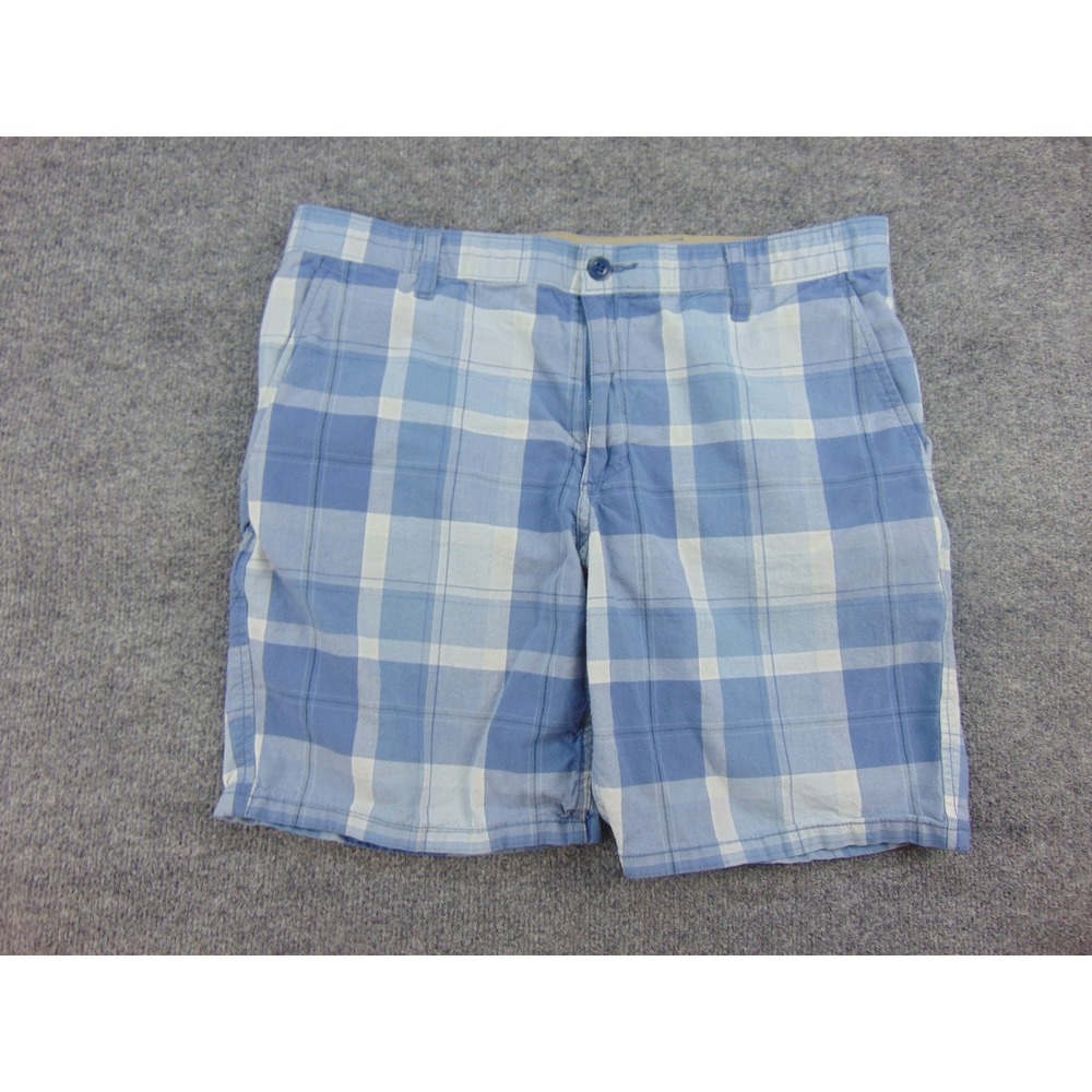 Dockers Shorts Mens 34 Flex Comfort Blue Plaid Casual Preppy Coastal Summer